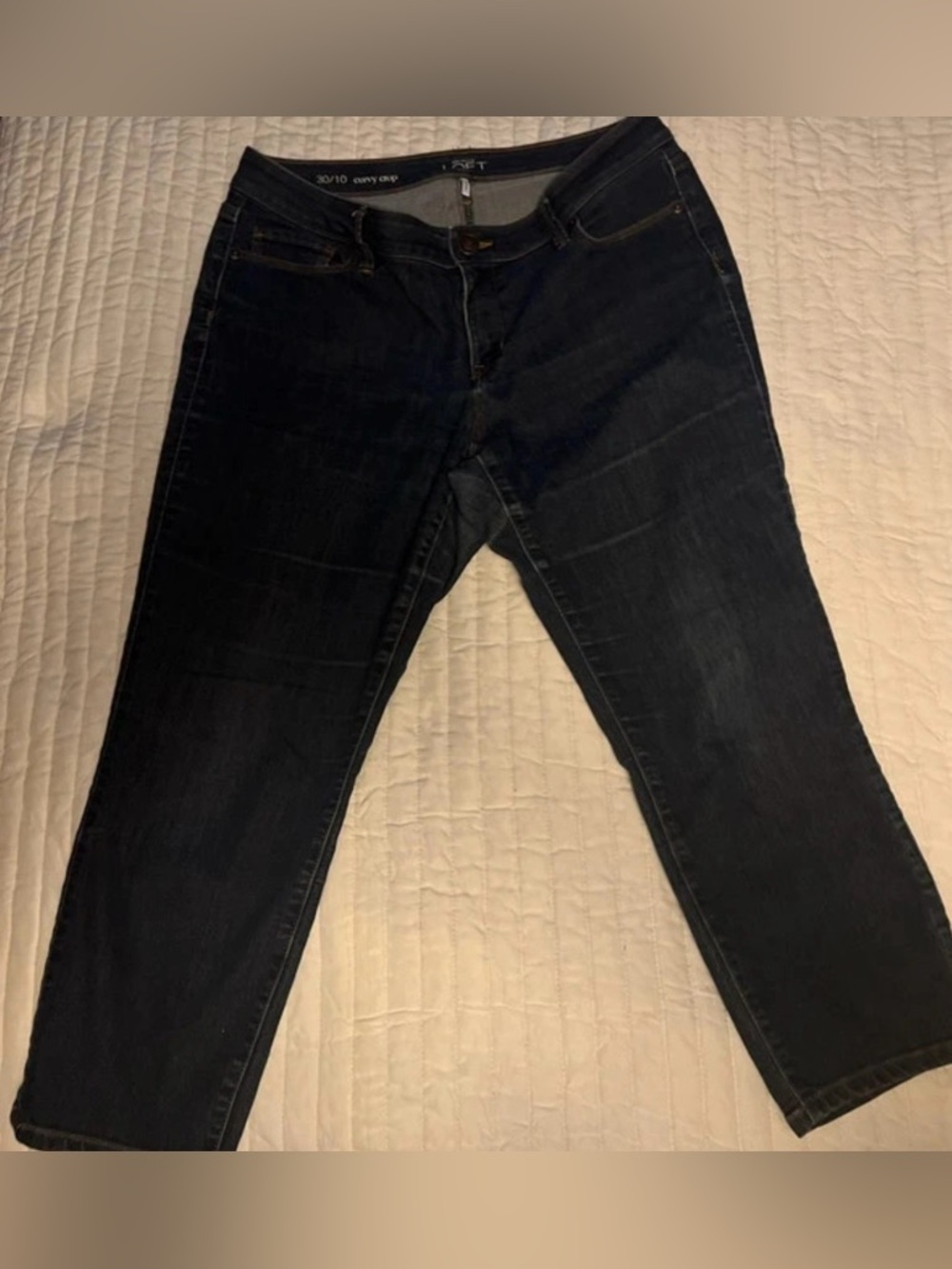 Ann Taylor womens Slim Straight Dark Blue capris